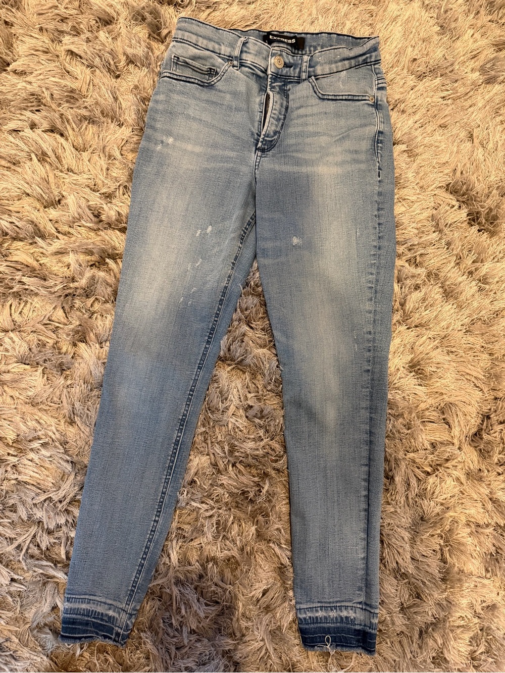 Express Light Blue perfect curves, ankle, legging high-rise. Stretch